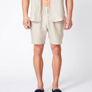 Merlino Street Beige Linen Shorts